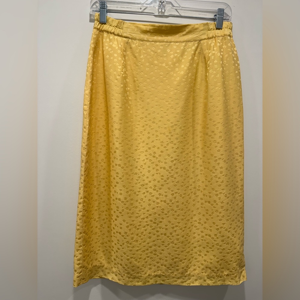 Silk Summer Office Elegant Yellow Skirt